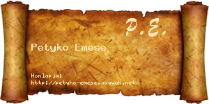 Petyko Emese névjegykártya